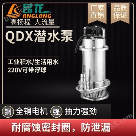 QDX卧式不锈钢潜水泵 220v整体304水泵